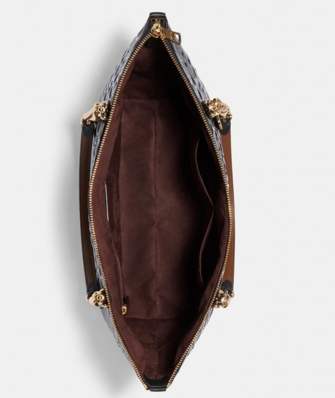 ✅ COACH SET 2 Matching Designer Authentic Purse Bag Wallet Signature Leather NWT - Picture 3 of 8